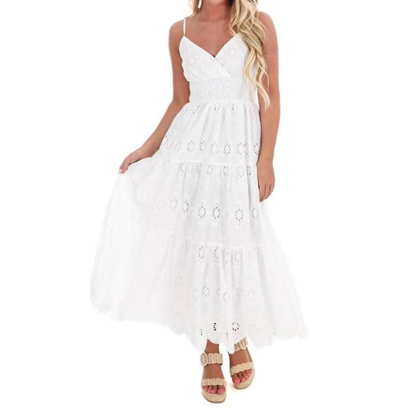 FLYING TOMATO Dresses & Skirts - NEW FLYING TOMATO just let it be eyelet midi dress in off white